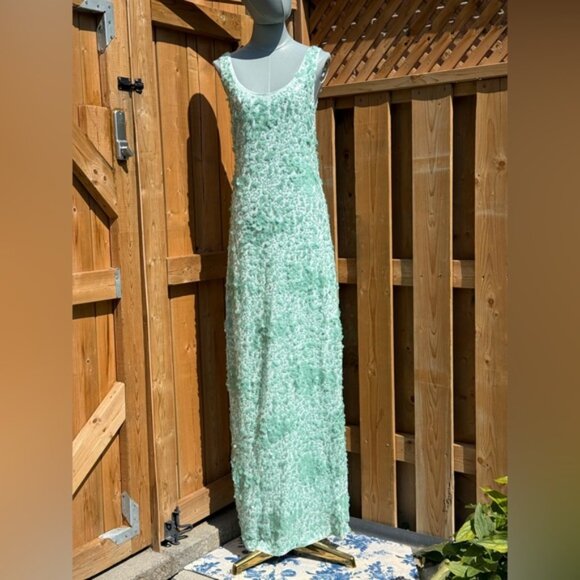🆕 SIMKHAI 🧿 NWOT Bex Sequined Embellished Maxi Dress, Seafoam Green - Sz US 4 - Picture 2 of 15